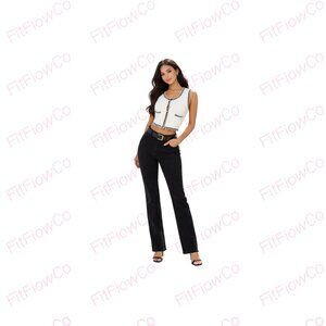 Fashion Nova Contrast-Trim Sweater Vest – White/Black – Size S – NWT